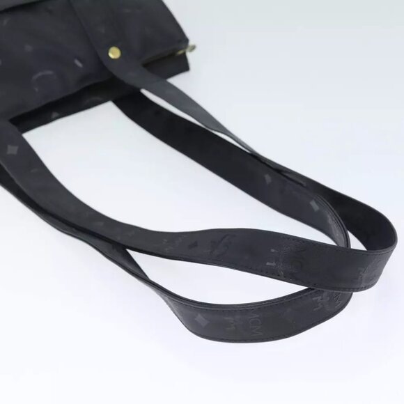 MCM Vicetos Logogram Tote Bag Coated Canvas Black Auth 75146 - Picture 11 of 16